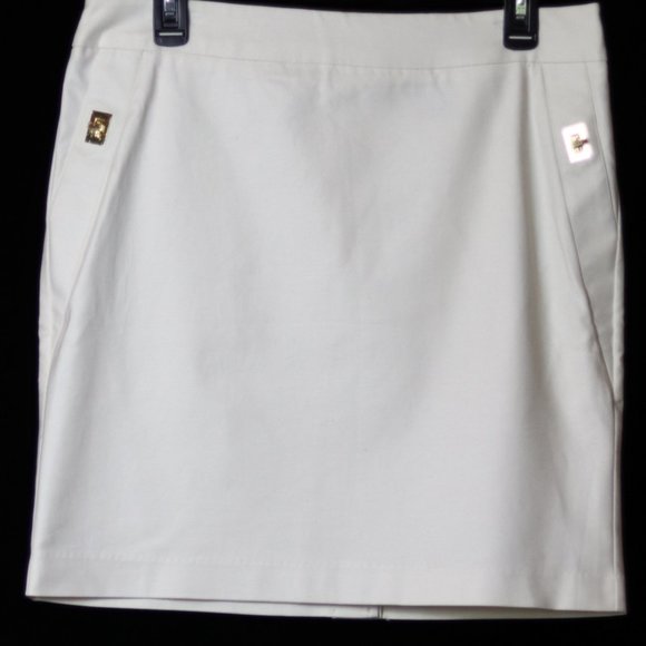 Dalia Collection Dresses & Skirts - Dalia Collection Off-White & Gold Skirt